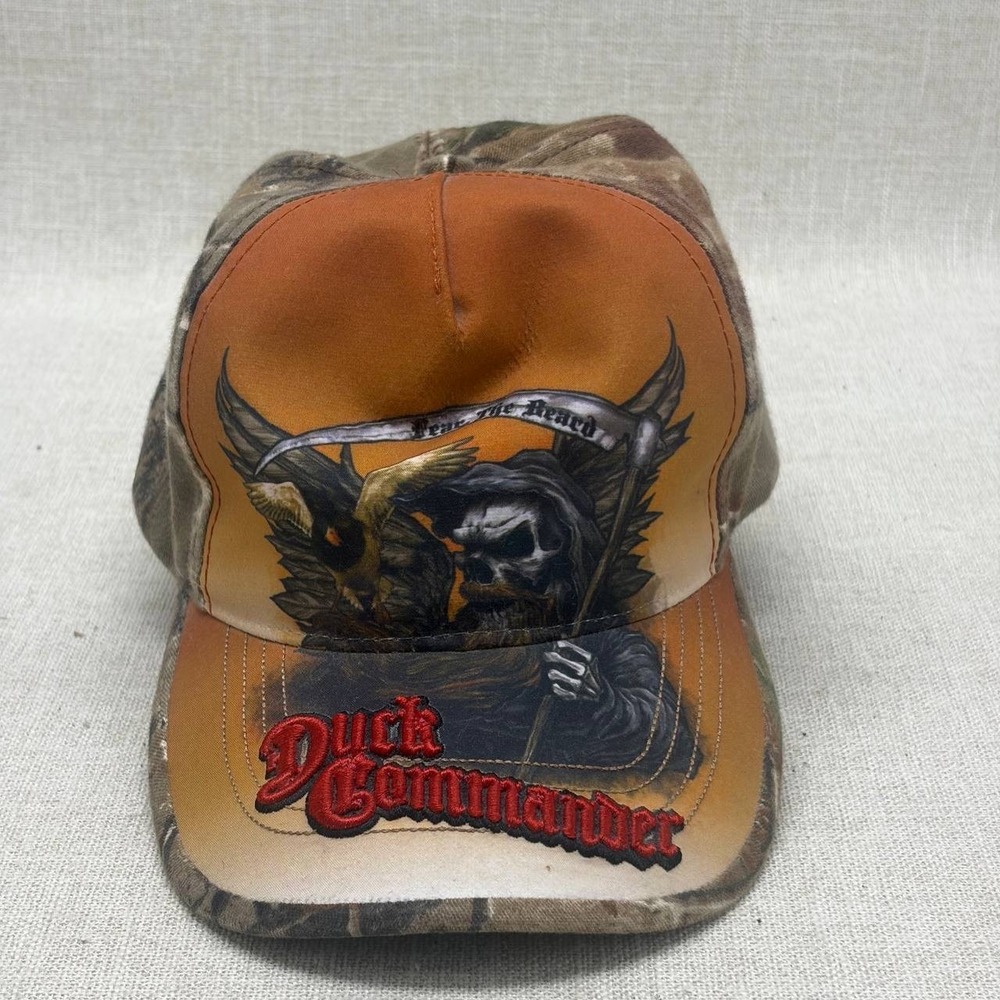 Duck Commander Fear the Beard Camo Hat Reaper‎ Graphic Hunting Cap OSFM